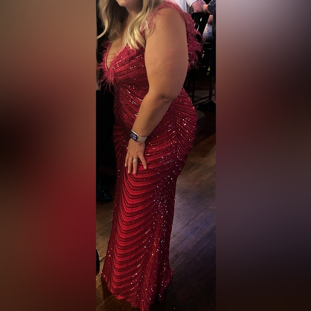 Lulu’s Fuchsia Sequin Gown, Size Xl - image 5